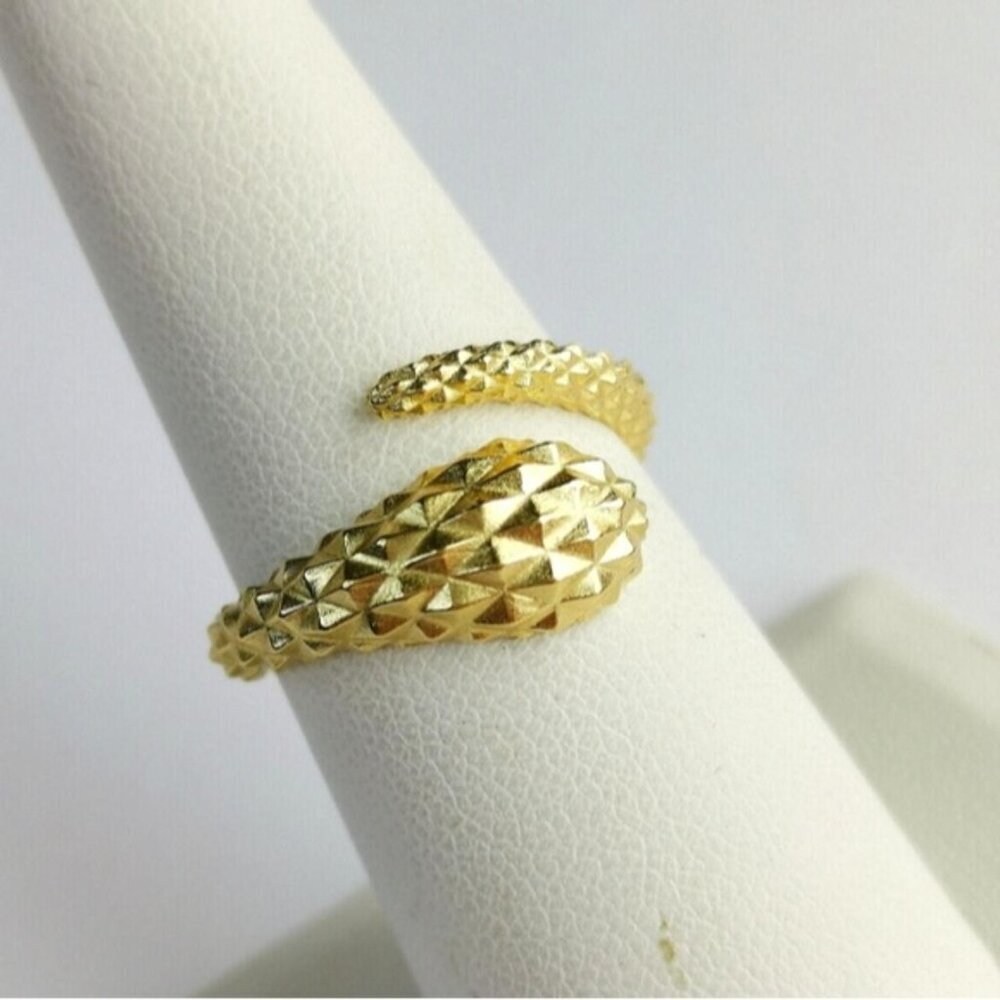 Abstract Snake Ring 14k Gold overlay size 8